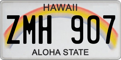 HI license plate ZMH907