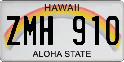 HI license plate ZMH910