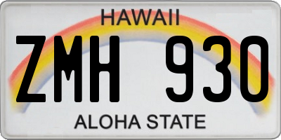 HI license plate ZMH930