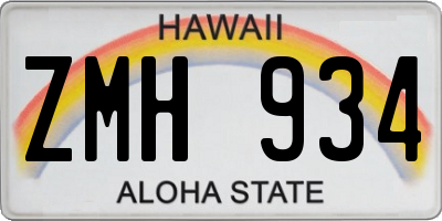 HI license plate ZMH934