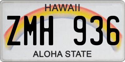 HI license plate ZMH936