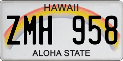 HI license plate ZMH958