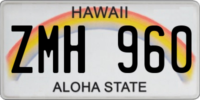HI license plate ZMH960