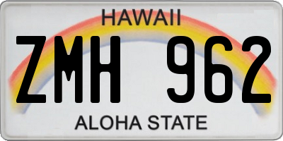 HI license plate ZMH962