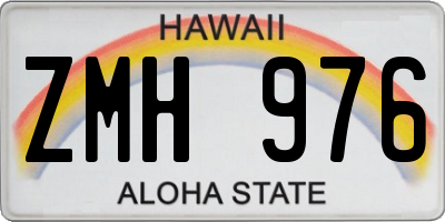 HI license plate ZMH976