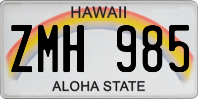 HI license plate ZMH985