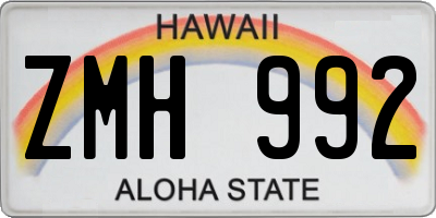 HI license plate ZMH992