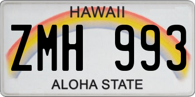 HI license plate ZMH993
