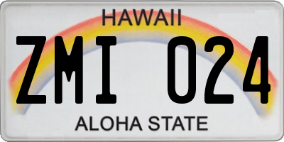HI license plate ZMI024