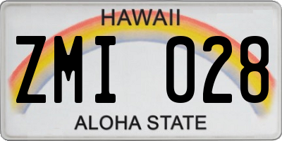 HI license plate ZMI028
