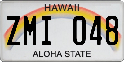HI license plate ZMI048
