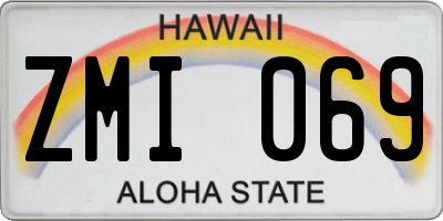 HI license plate ZMI069