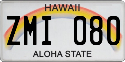 HI license plate ZMI080