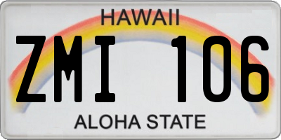 HI license plate ZMI106