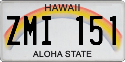 HI license plate ZMI151