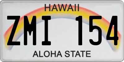 HI license plate ZMI154