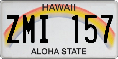 HI license plate ZMI157