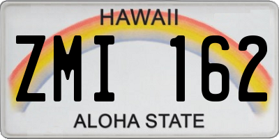 HI license plate ZMI162