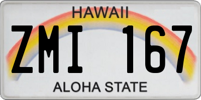 HI license plate ZMI167