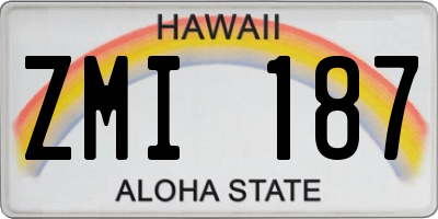 HI license plate ZMI187