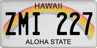 HI license plate ZMI227