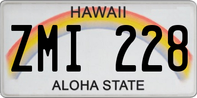 HI license plate ZMI228