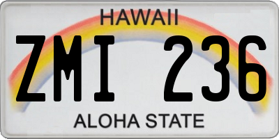HI license plate ZMI236