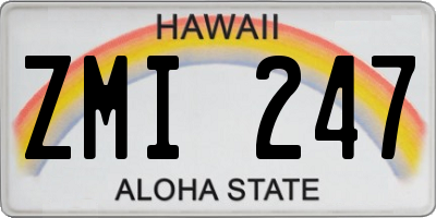 HI license plate ZMI247