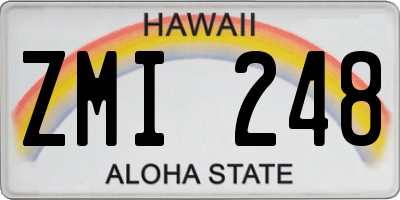 HI license plate ZMI248