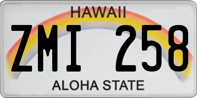 HI license plate ZMI258
