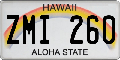 HI license plate ZMI260