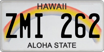 HI license plate ZMI262