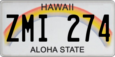 HI license plate ZMI274