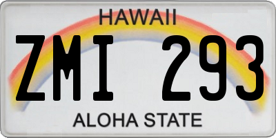 HI license plate ZMI293