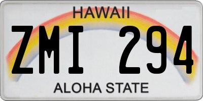HI license plate ZMI294