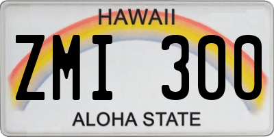 HI license plate ZMI300