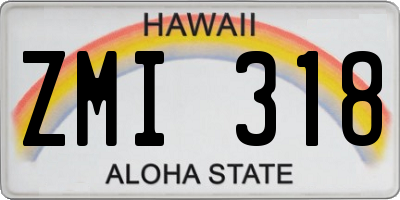 HI license plate ZMI318