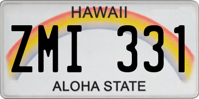 HI license plate ZMI331