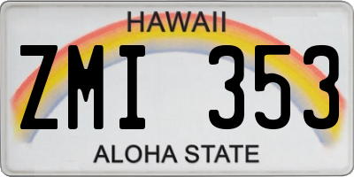 HI license plate ZMI353