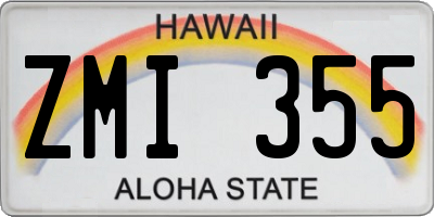 HI license plate ZMI355