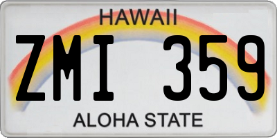 HI license plate ZMI359
