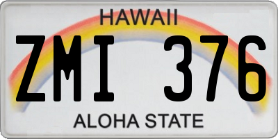 HI license plate ZMI376