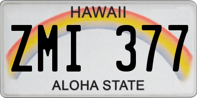 HI license plate ZMI377
