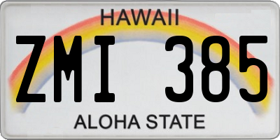 HI license plate ZMI385