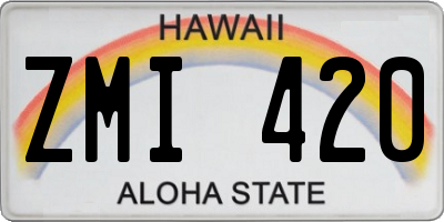 HI license plate ZMI420