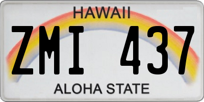 HI license plate ZMI437