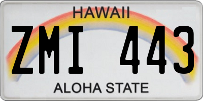 HI license plate ZMI443