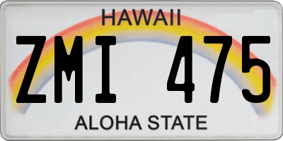 HI license plate ZMI475