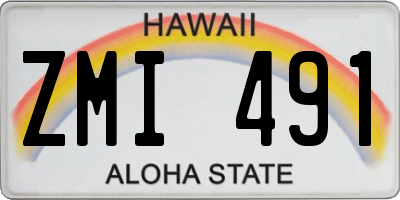 HI license plate ZMI491