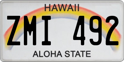 HI license plate ZMI492